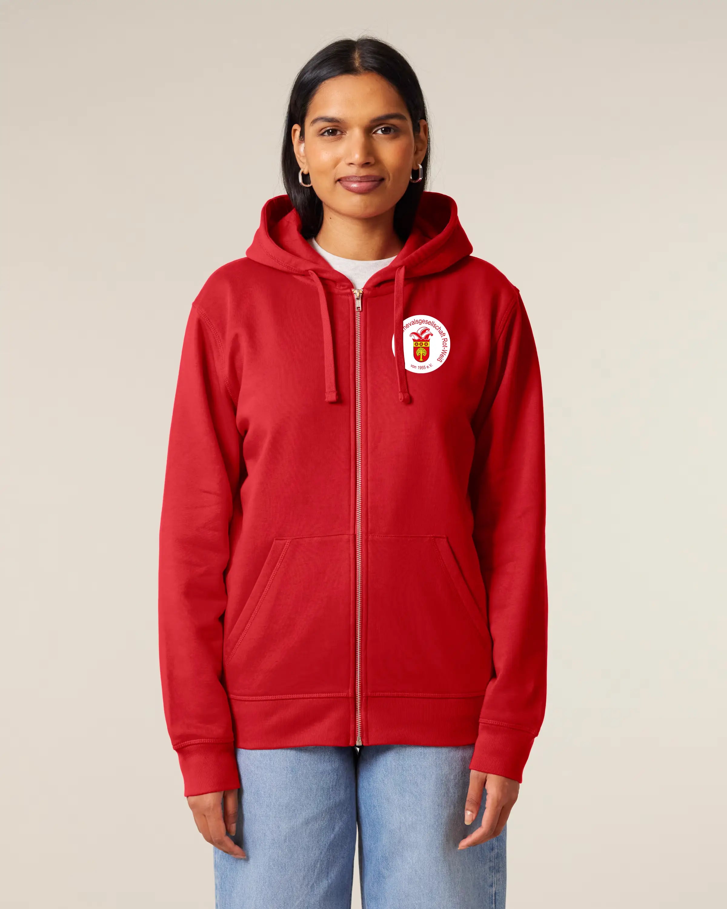Unisex Zip Hoodie Red